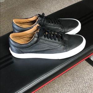 Vans classic low black leather. Size 12.